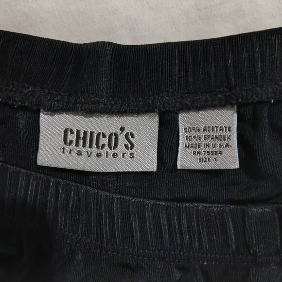 Chico's Travelers 1 black elastic waist pants easy care and travel friendly - Picture 2 of 5